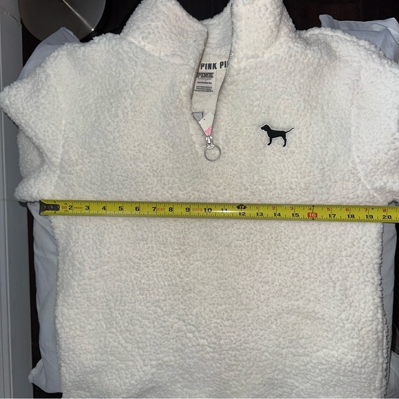 Victoria’s Secret PINK White Sherpa Quarter-Zip Pullover – Size XS - NWT - Picture 6 of 8
